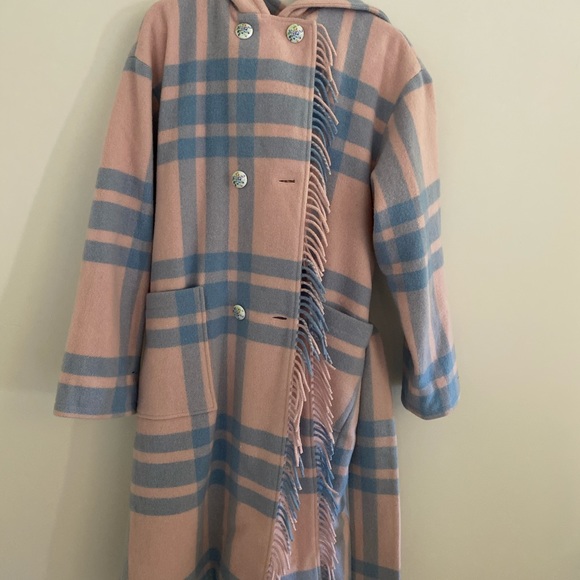 Love shack fancy plaid fringe wool coat EUC - Picture 3 of 10